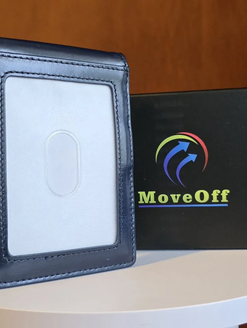 Dark Blue Genuine Leather Wallet | 11 Card Slots | Money Clip | Gift Box
